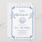 Invitation Fêtons l'anniversaire coquillages (Devant)