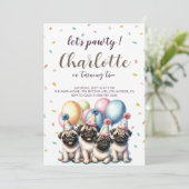 Invitation Fêtons l'anniversaire de Chien (Debout devant)