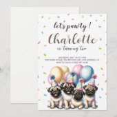 Invitation Fêtons l'anniversaire de Chien (Devant / Derrière)