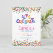 Invitation Fêtons l'anniversaire de Confetti Party (Debout devant)