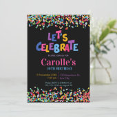 Invitation Fêtons l'anniversaire de Confetti Party (Debout devant)