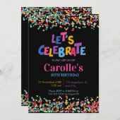 Invitation Fêtons l'anniversaire de Confetti Party (Devant / Derrière)