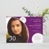 Invitation Fêtons l'Anniversaire de la photo violette de Cham (Debout devant)