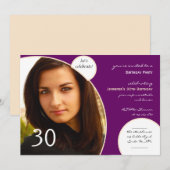 Invitation Fêtons l'Anniversaire de la photo violette de Cham (Devant / Derrière)