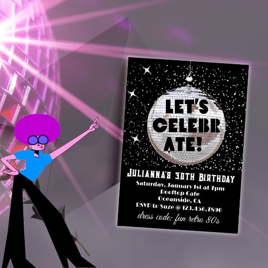 Invitation Fêtons l'anniversaire des années 80 rétro