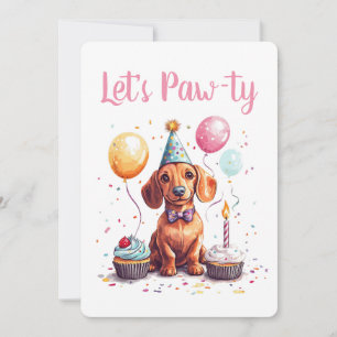 Invitation Fêtons l'anniversaire des chiens Dachshund