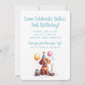 Invitation Fêtons l'anniversaire des chiens teckel (Dos)