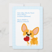 Invitation Fêtons l'anniversaire du Corgi (Dos)