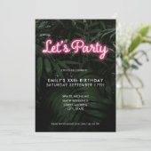 Invitation Fêtons l'anniversaire du Neon moderne (Debout devant)