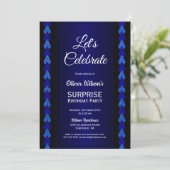 Invitation Fêtons l'anniversaire surprenant Black Blue Party (Debout devant)