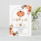 Invitation Fêtons l'automne Y'all Boho Arch Harvest Party (Debout devant)
