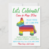 Invitation Fêtons le Cinco de Mayo Fiesta Taco Piñata (Devant)