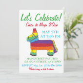 Invitation Fêtons le Cinco de Mayo Fiesta Taco Piñata (Debout devant)
