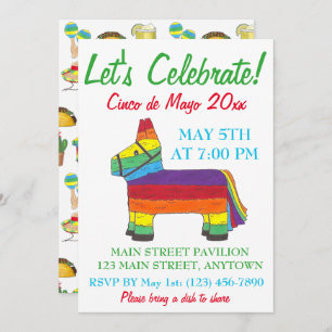 Invitation Fêtons le Cinco de Mayo Fiesta Taco Piñata