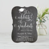 Invitation Fêtons le Graduate Chalkboard Grad Party (Debout devant)