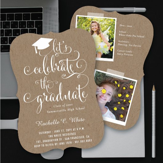 Invitation Fêtons le Graduate Chalkboard Grad Party