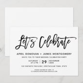 Invitation Fêtons le Mariage de la typographie de pinceau (Devant / Derrière)