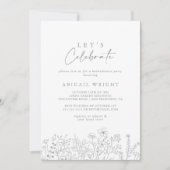 Invitation Fêtons le parti Fleur sauvage neutre (Devant)