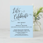 Invitation Fêtons l'élégante réception Bleue Bébé - uniquemen (Debout devant)