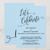 Invitation Fêtons l'élégante réception Bleue Bébé - uniquemen (Devant / Derrière)