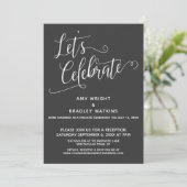 Invitation Fêtons l'élégante réception gris foncé uniquement (Debout devant)