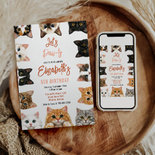 Invitation Fêtons les 5 ans de Minou Enfant personnalisé po