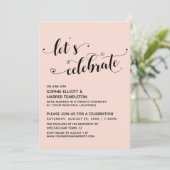 Invitation Fêtons les cœurs Fardé de rose Réception uniquemen (Debout devant)