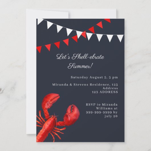 Invitation Fêtons l'été avec une fête côtière (Devant)