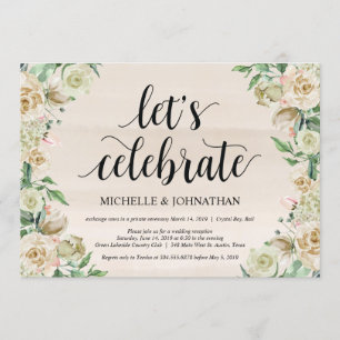 Invitation Fêtons l'invitation à la réception d'Elopement