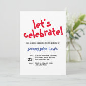 Invitation Fêtons l'invitation d'anniversaire (Debout devant)