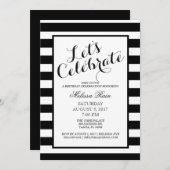 Invitation Fêtons l'invitation d'anniversaire (Devant / Derrière)