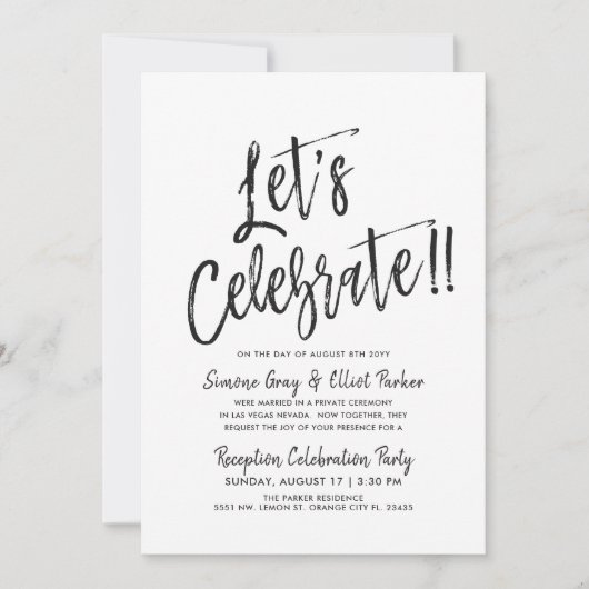 Invitation Fêtons | Mariage postal (Devant)