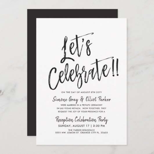 Invitation Fêtons | Mariage postal (Devant / Derrière)