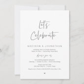 Invitation Fêtons, Navy Blue, Mariage Elopement Party (Devant)