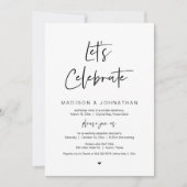 Invitation Fêtons, Noir, Mariage Elopement Party (Devant)