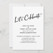 Invitation Fêtons-nous Réception de mariage + Rayure dorée (Devant)