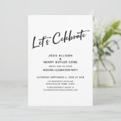 Invitation Fêtons-nous Réception de mariage + Rayure dorée (Debout devant)