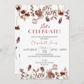 Invitation Fêtons ! Parti de la retraite fleur sauvage (Devant / Derrière)