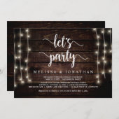 Invitation Fêtons, Parti de l'Elopement Rustique Mariage (Devant / Derrière)