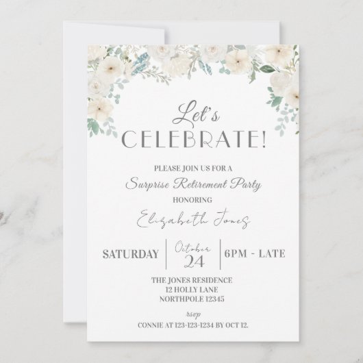 Invitation Fêtons ! Parti de retraite surprise (Devant)