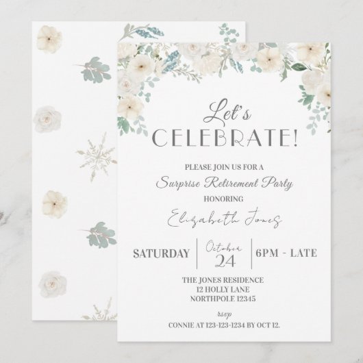 Invitation Fêtons ! Parti de retraite surprise (Devant / Derrière)