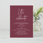 Invitation Fêtons, Réception de Mariage Intime (Debout devant)