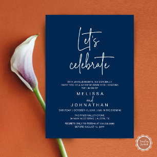 Invitation Fêtons, Réception de Mariage Intime