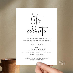 Invitation Fêtons, Réception de Mariage Intime