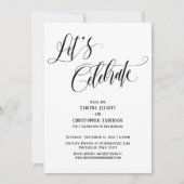 Invitation Fêtons Script Élaboré Noir et Blanc (Devant)