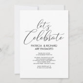 Invitation Fêtons Simple Chic Fête de Fiançailles (Devant)