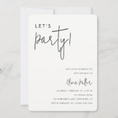 Invitation Fêtons un anniversaire minimaliste (Devant)