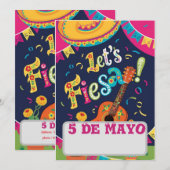 Invitation Fêtons un cinco de mayo (Devant / Derrière)