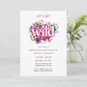 Invitation Fêtons Wild Cheetah Bachelorette Party (Debout devant)