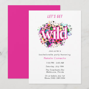 Invitation Fêtons Wild Cheetah Bachelorette Party